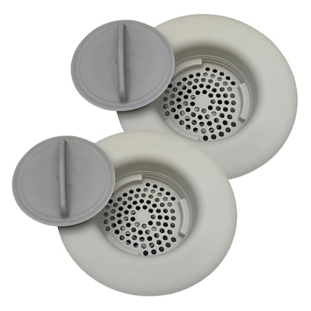 Flex Strainer Kitchen Sink Drain Strainer & Stopper Grey, 2PK DPFS1210-2